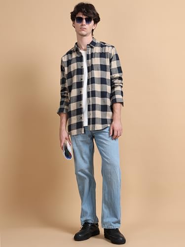 Image of StitchX Men's Brushed Cotton Buffalo Checkered Shirt-S-2XL