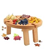 Tagtight Faltbar Weintisch, Picknick Tisch im Freien Zusammenklappbar, Weinbar & Weintablett für Zuhause oder Outdoor, Leichter Camping Tisch für Garten Reisen Camping Picknick Strand