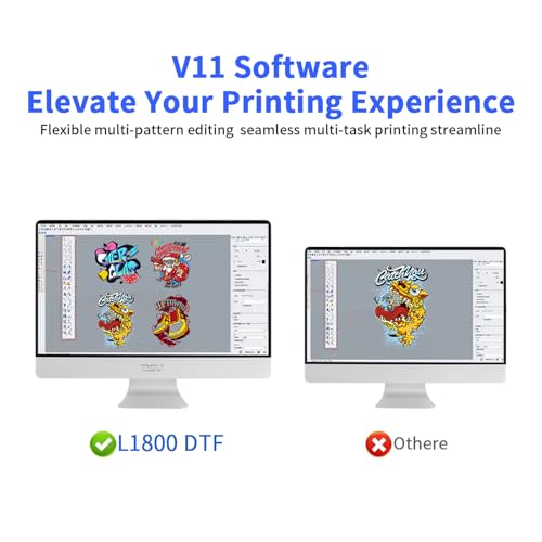 Image of DSV A3 DTF Printer with L1800 Printhead, Built-in White Ink Recirculation & Anti-Clog Self-Cleaning, 2880DPI High-Speed Transfer Kit with Curing Oven, Includes 2-Year Ink Supply