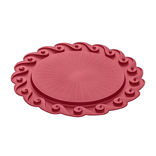 Koziol Amadeus Piatto per Dolci, 1 unità, Plastica, Bordeaux, 41.0 x 41.0 x 2.0 cm