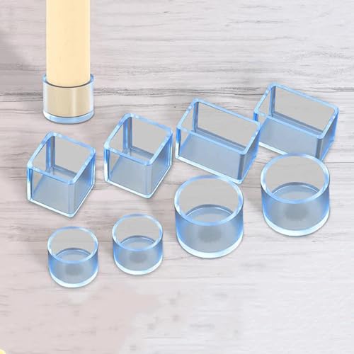 Almohadillas de silicona para patas de silla, protectores cuadrados de mesa y silla, anticolisión, antideslizantes, resistentes al desgaste, reducen el ruido, 50 x 50 mm, perfecto para muebles del