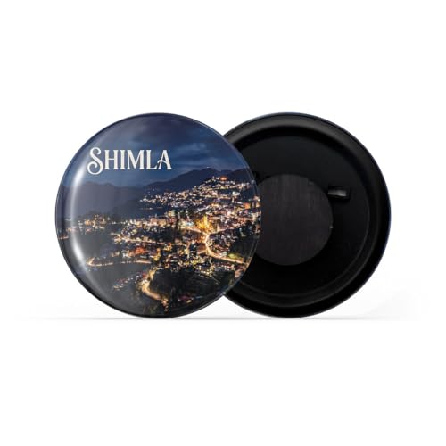 Image of dhcrafts Fridge Magnet Multicolor Himachal Pradesh Shimla D2 Glossy Finish Design Pack of 1 (58mm)