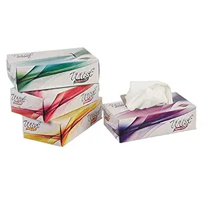 Mist Ultra Soft White 2 Ply Facial Tissue Paper Napkin 100 Pulls each box (Pack of 4)