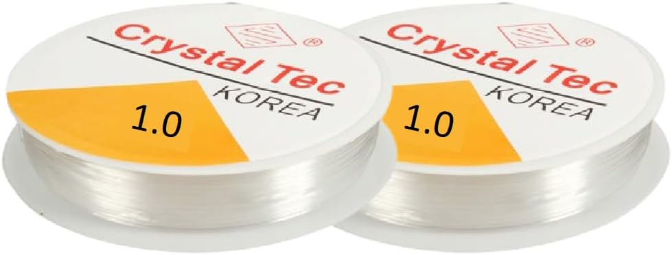 1.0 mm 5 Meter Clear Elastic Wire Transparent Strong Stretchy Beading Rope Cord String Flexible Thread for Jewellery Making/Earring/Necklace/Bracelet/Art DIY & Other Crafts (2, 1.0)