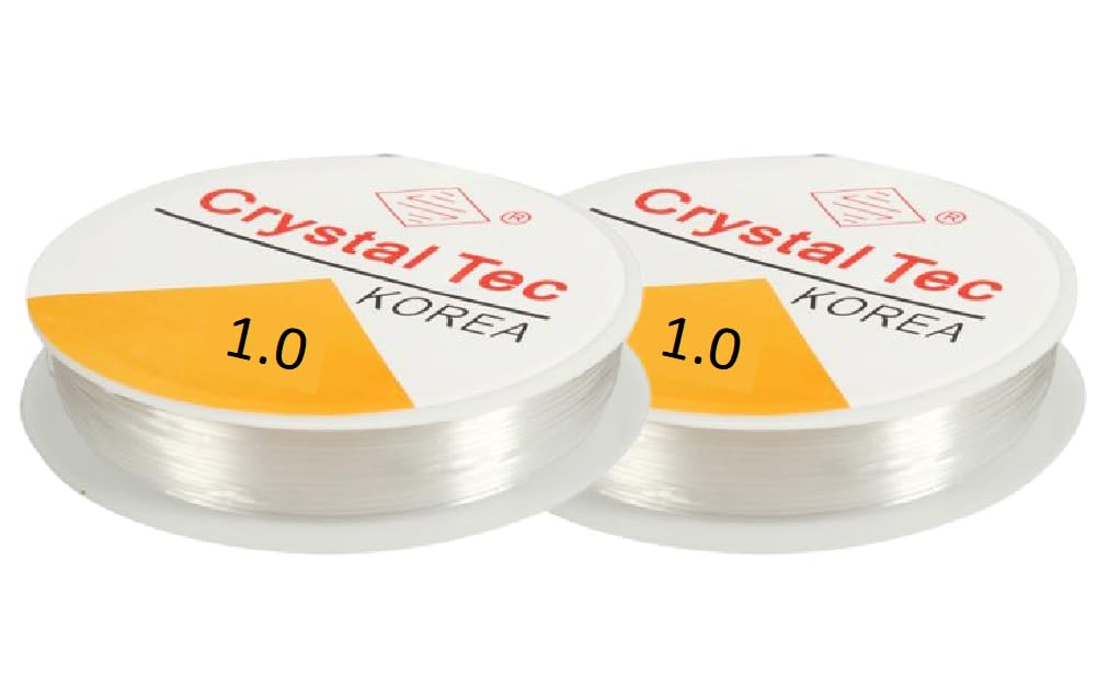 1.0 mm 5 Meter Clear Elastic Wire Transparent Strong Stretchy Beading Rope Cord String Flexible Thread for Jewellery Making/Earring/Necklace/Bracelet/Art DIY & Other Crafts (2, 1.0)