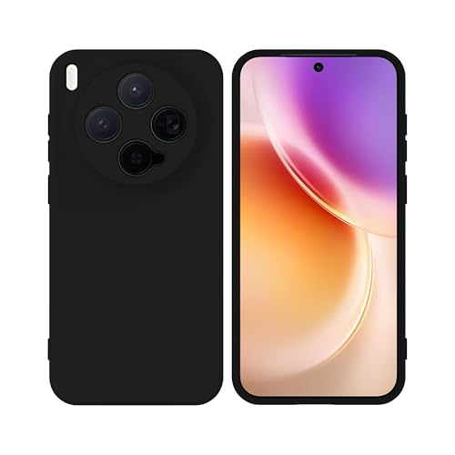 Image of FIRST MART Matte Silicone Back Cover for Vivo X300 - Black