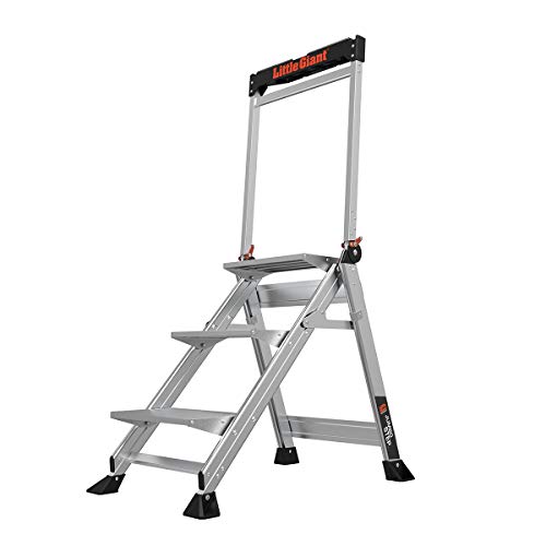 Little Giant Ladder Systems, Jumbo Step, 3-Step, 2 Foot, Step Stool, Aluminum, Type 1AA, 375 lbs Weight Rating, (11903), Gray