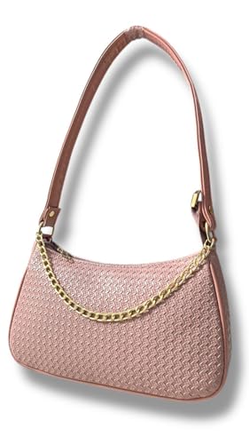 Image of DAISY STAR Woven Textured Shoulder Bag with Gold Chain Detail II Shoulder Handbag for Girl & Women II