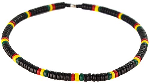 Collier Rasta Jamaique bob Homme Femme Collier Surf Surfeur 51cm Long Bois
