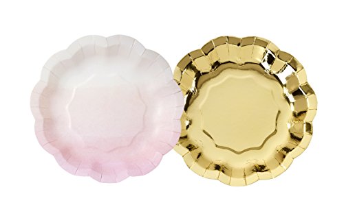 Talking Tables Pink And Gold Party Supplies | Pink Paper Plates | Great For Baby Shower, Girls Party, 1St Birthday And Birthday Celebrations | 12 Pack #TOP6