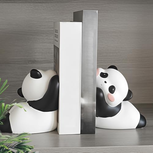 Sujetalibros panda para regalo de Navidad original en estanterías de dormitorio 4