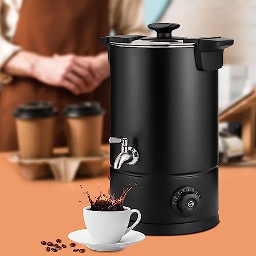 Hanmorfarbi 1KW Coffee Urn Coffee Pot Hot Beverage Dispenser,270Oz Coffee Machine 304 Stainless Steel Coffee Maker Coffee Dispenser with Faucet,Anti-dry Burn Protection,30-110? Adjustable,Black