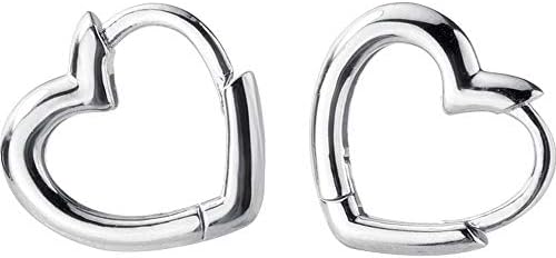 Dainty Love Heart Shaped Small Hoop Sleeper Earrings for Women Teen Girls S925 Sterling Silver 14K Daith Heart Cartilage Tragus Cute Minimalist Hoops Jewelry Gift Friend Bridemaid
