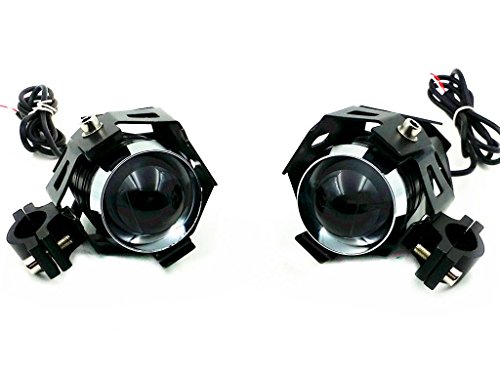 Black 2 X LED Spot Work Driving Fog Light for CB GS V-Star XS KZ Cruiser Chopper Motorcycle Cruiser Chopper Dirt Bike Harley Honda Kawasaki Suzuki Yamaha XL FL For Sportster Dyna BMW