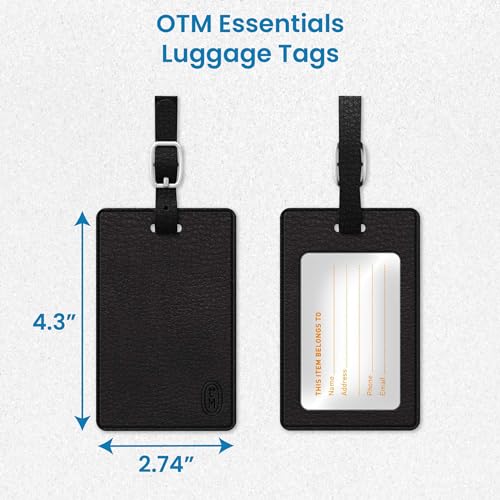 OTM Essentials University of Michigan Faux Leather Luggage Tag, Durable Travel Accessories with Adjustable Strap and ID Card, Classic2