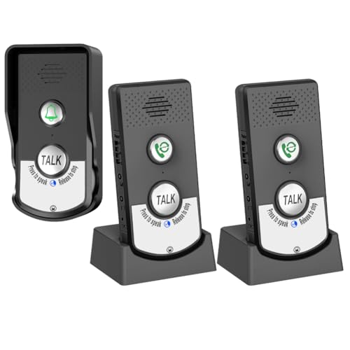 2 Way Wireless Doorbell Intercom Indoor Outdoor, 3280ft Long Range Door Intercoms System for Home with Waterproof Cover Rechargeable Battery 38 Ringtones 3 Adjustable Volume ï¼ˆ3 Packï¼‰