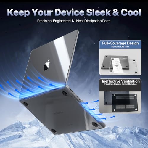 Image of Soonjet for MacBook Pro 14 inch Case | M5 M4 M3 M2 M1 Pro /Max 2026-2021 | 100% Ultra Clear | Protective Hard Shell Laptop Cover | Crystal Clear