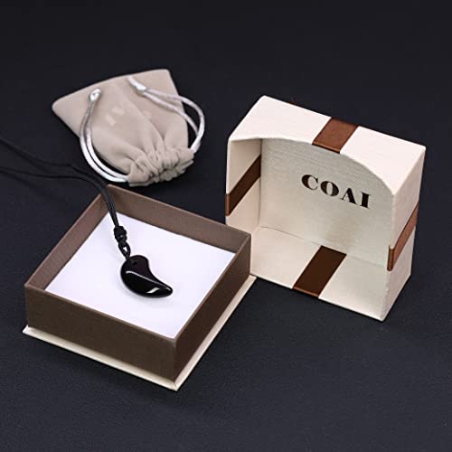 Amorwing Adjustable Unisex Japanese Three Sacred Treasures Magatama Obsidian Pendant #TOP6