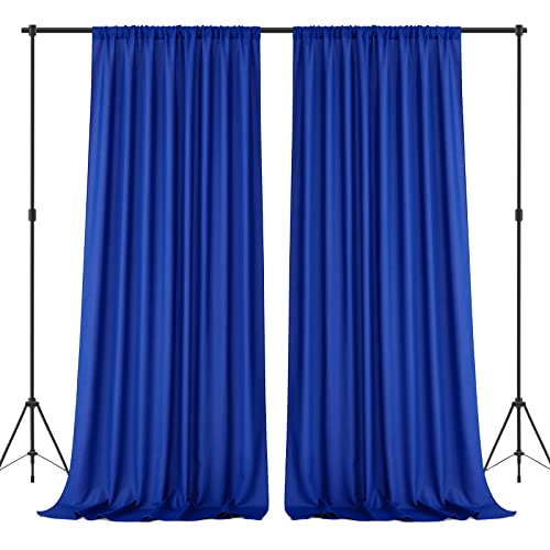HOMEIDEAS 10ft x 10ft Royal Blue Backdrop Curtains, Photo Background Polyester Rod Pocket Drapes for Parties Wedding Decorations