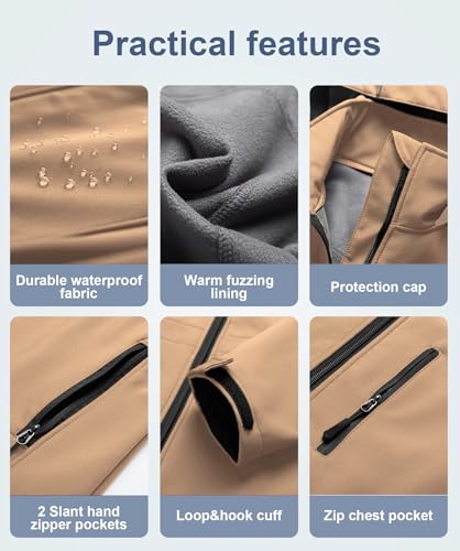 Image of CREATMO US Women's Lightweight Waterproof Long Softshell Tactical Jacket Fleece Lined Windbreaker