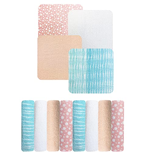 Image of MODERN BABY Washcloths Set for Baby Girls 8 Pack Soft Reusable Wash Clothes Face Towels for Newborns Babies & Toddlers, Polka
