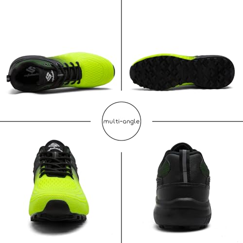 Image of Men's Trail Running Shoes Lightweight Breathable Walking Hiking Sneakers Outdoor Athletic Tennis Cross Training Shoes