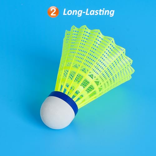 Image of WHiZZ Durable Nylon Badminton Plastic Shuttlecocks for Beginner & Recreational Game