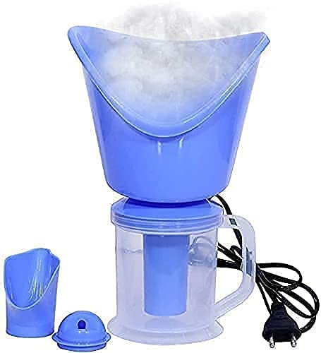 Facial Steamer, Nose & Cough Vaporizer with 3 Attachments, Blue, Plastic, Opens Facial Pores, Promotes Cold & Congestion Relief