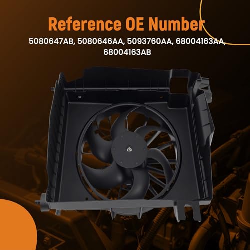 Image of maXpeedingrods Radiator A /C Condenser Cooling Fan Fits for Dodge Ram 1500 Truck 2002-2008, for Dodge Ram 2500 3500 2003-2007, 620-035 5080647AB 5080646AA