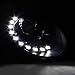 AKKON - For VW Beetle Black Bezel DRL Daylight LED Strip Projector Headlights Front Lamps Replacement
