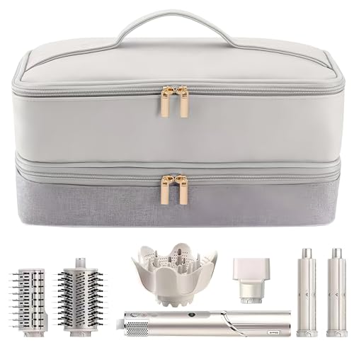 Travel Case for Dyson Airwrap Shark FlexStyle Revlon Hair Dryer Double Layer Storage Organizer Bag with Shockproof Design Portable Protective Carrying Pouch for Hair Styler Toolsr