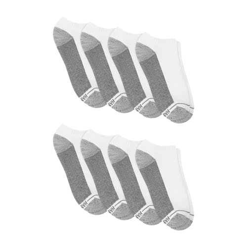 Image of Hanes Men's Max Cushion Low Cut Socks, 6, 8, and 12 Pair Pack, White and Black