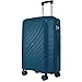 Fly Kite Luggage 20 Inch Cabin Suitcase 100% Polypropylene Hard Shell with Aluminium Trolley Handle Real TSA Secure Lock 3 Digit 360° Smooth Wheels Lightweight Suitcase|Teal Blue