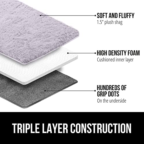 Gorilla Grip Soft Faux Fur Area Rug, Washable, Shed And Fade Resistant, Grip Dots Underside, Fluffy Shag Indoor Bedroom Rugs, Easy Clean, For Living Room Floor, Nursery Carpets, 4X6 Ft, Soft Purple #TOP1