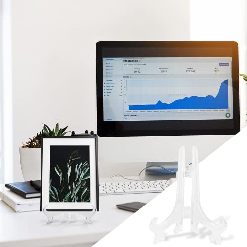 Litoexpe 24 Pcs 3 Inch Clear Plastic Easels Plate, Picture Frame Stand Holder Acrylic Display Easels, Baseball Card Display Stand #TOP3