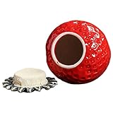 Ipetboom Keramik Teedose Luftdicht Versiegelt Erdbeerform Aufbewahrungsdose für Getrockneten Tee...