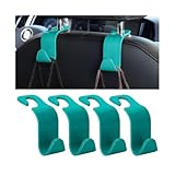 Hanemia Car Seat Headrest Hook, 4PCS Vehicle Seat Back Hanger Storage Organizer for Purse Bag Coat,...
