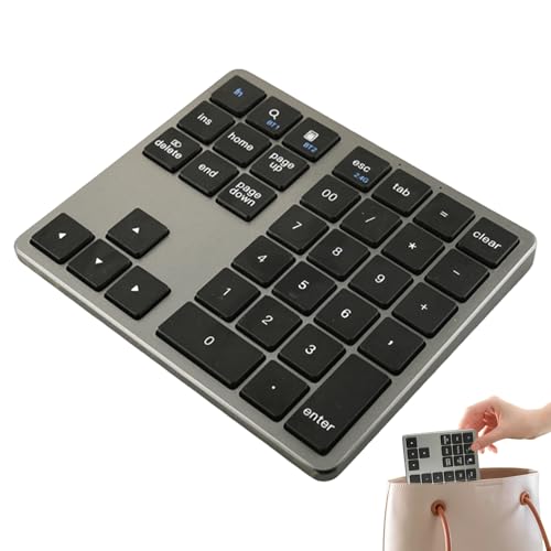 Generico Teclado inalámbrico portátil, teclado numérico inalámbrico | Teclado numérico de 35 teclas - Utiliza el teclado mecánico silencioso, el teclado del ordenador para el asistente de