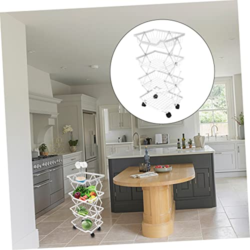 NOLITOY Suporte De Revista Azul Dobrado Para Frutas 1 Peça Chuveiro Com Carrinho De Roda Prateleira