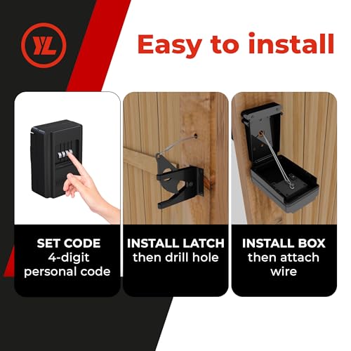 Image of Gate Lock - Secure Keyless Fence Lock and Latch with 2-Way Access - Strong Durable System for Theft Prevention and Home Security, Easy Installation on Wood or Vinyl Gates /Fences (Regular - 2-Pack)