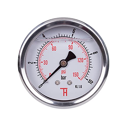 THERMIS Manometer 358G 1/4 Anschluss von hinten (0 – 10 bar) 63 mm