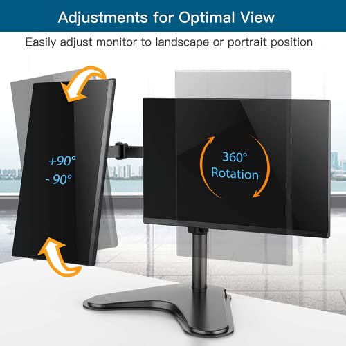 Huanuo Dual Monitor Stand, Monitor Stands For 2 Monitors Desk Mount For 13 To 32 Inches Computer Screen, Heavy Duty Fully Adjustable Dual Monitor Arm Vesa Mount Fits Up To 17.6Lbs Per Arm #TOP2