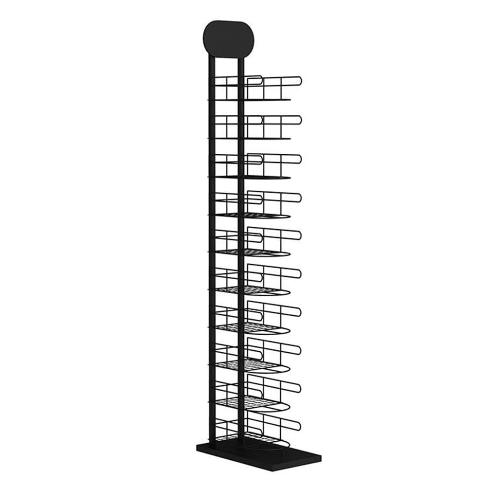YNBSHGAA Freestanding Retail Display Stand for Hats, Wigs, Helmets, and Shoes - Versatile Storage Solution for Entryway, Garage, Closet, and Corner Organization,Black-32x37x160cm
