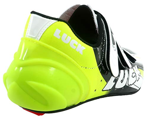 LUCK Chaussures de cyclisme EVO rouge pour la route, avec semelle en carbone, très rigide et légère et triple bande Velcro - Image 6