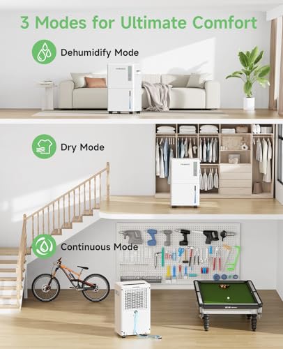 Image of 1500 Sq.ft Dehumidifier for Basement, Trazico 21 Pint Quiet Dehumidifiers for Home with Drain Hose, Smart Humidity Control, 3 Modes, 24H Timer, Auto Defrost, for Large Room, Bedroom, and Bathroom
