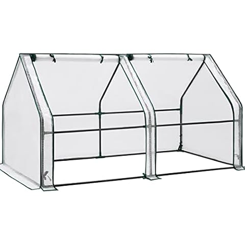 Quictent Mini Greenhouse, Mini Portable Green House w/ PE Cover, Waterproof UV Protected Reinforced Cloche Indoor Outdoor Green House 71" W x 36" D x 36" H (White) Cover