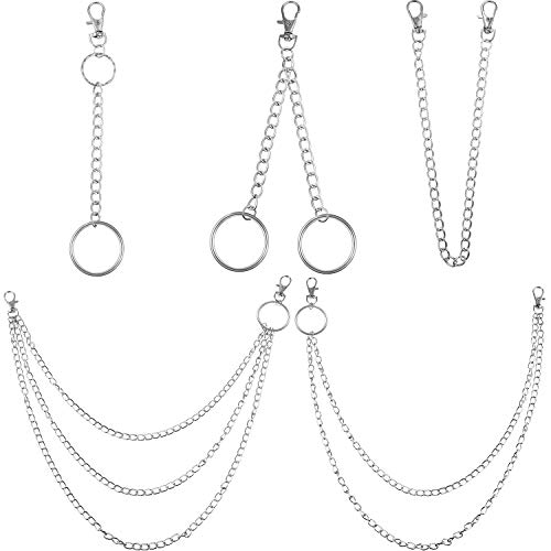 5 Pieces Wallet Long Chain Purse Pocket Belt Chain Punk Key Chain