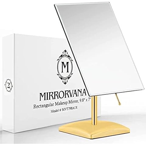 Espejo de Mesa Grande con Base Extrapesada Mirrorvana Dorado Cover