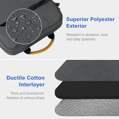 Image of Dadanism 9-11 Inch Tablet Sleeve Bag Carrying Case with Shoulder Strap for iPad 10th Gen 10.9 inch, iPad (A16) 11 inch, i Pad 9 /8 /7th 10.2 inch, i Pad Air /Pro 11 inch, i-Pad Air 5 /4,Galaxy Tab A9+ Plus 11 inch,Space Gray