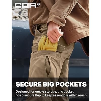 CQR Men's Winter Tactical Cargo Pants, Thermal Fleece Lined Outdoor Snow Ski Hiking Work